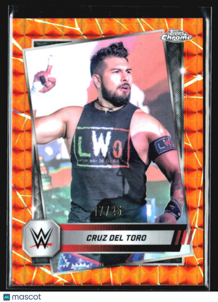 2025 Topps Chrome WWE Cruz Del Toro #76 Orange Refractor /25