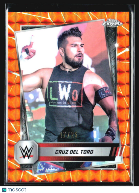 2025 Topps Chrome WWE Cruz Del Toro #76 Orange Refractor /25