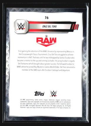 2025 Topps Chrome WWE Cruz Del Toro #76 Orange Refractor /25