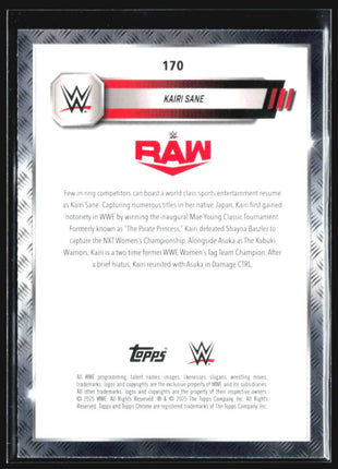 2025 Topps Chrome WWE Kairi Sane Black & White Refractor #170