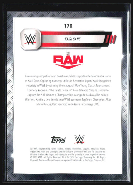 2025 Topps Chrome WWE Kairi Sane Black & White Refractor #170