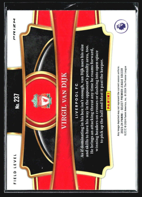 2023-24 Select Premier League Field Level Purple Cracked Ice Virgil Van Dijk