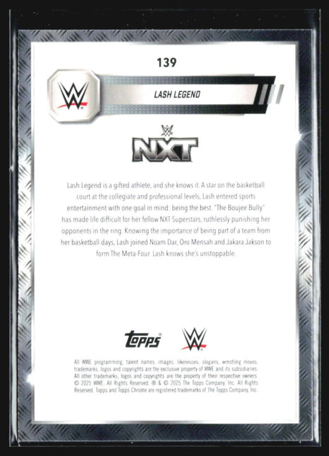 2025 Topps Chrome WWE Lash legend Black & White Refractor #139