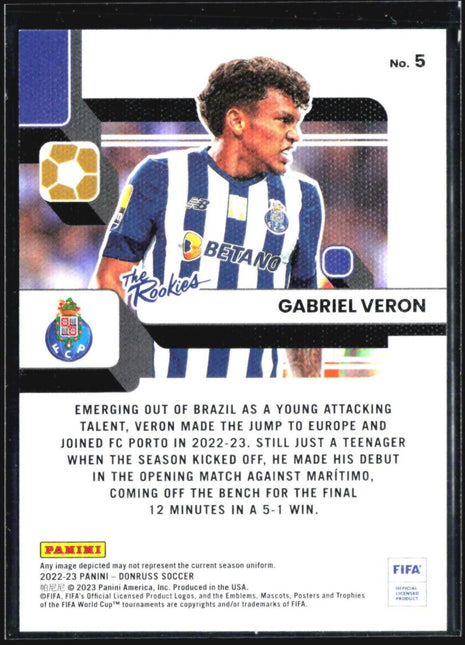 2022-23 Panini Donruss The Rookies Gabriel Veron Purple /25 #5