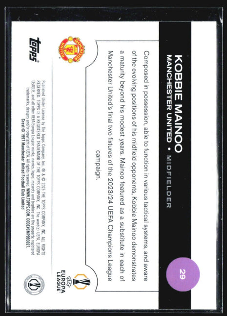 2023-24 Topps Merlin UEFA Club Competitions - #29 Kobbie Mainoo