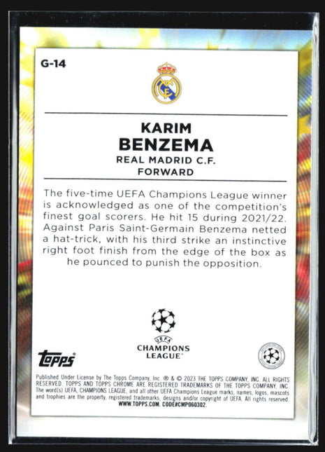2023 Topps Chrome Golazo Karim Benzema #G-14