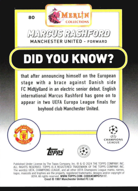 2024 Merlin Marcus Rashford #80 /299