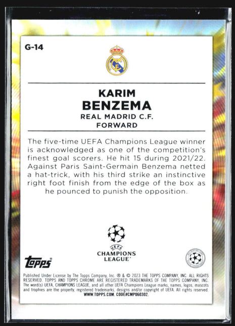 2023 Topps Chrome Golazo Karim Benzema # G-14