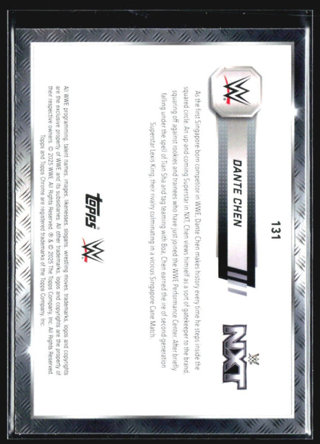 2025 Topps Chrome WWE Dante Chen Black & White Refractor #131