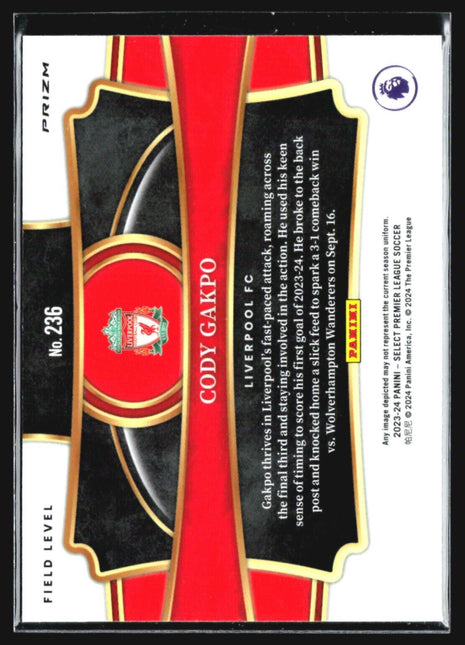 2023-24 Select Premier League Field Level Purple Cracked Ice Cody Gakpo #236
