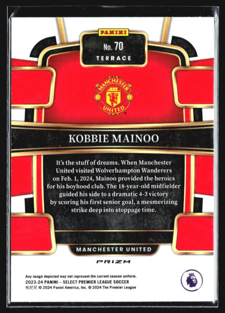 2023-24 Select Premier League Soccer Terrace Prizm Kobbie Mainoo #70