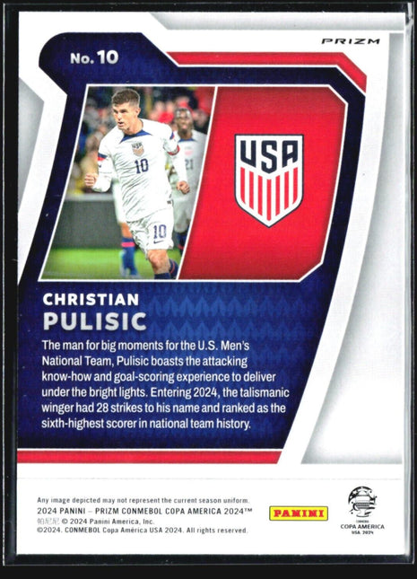 2024 Panini Prizm CONMEBOL Copa America - Scorers Club #10 Christian Pulisic