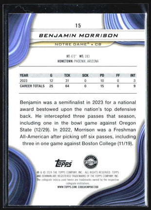 2024 Bowman's Best University Benjamin Morrison Teal Refractor /225 #15