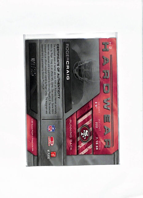 2007 Limited Hardwear Roger Craig Helmet Logo Auto /25 #H-2