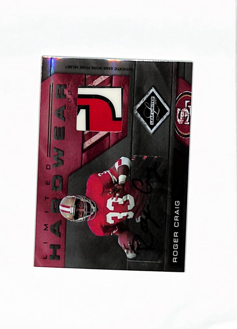 2007 Limited Hardwear Roger Craig Helmet Logo Auto /25 #H-2