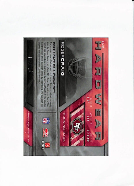 2007 Limited Hardwear Roger Craig Helmet Logo Auto /25 #H-2