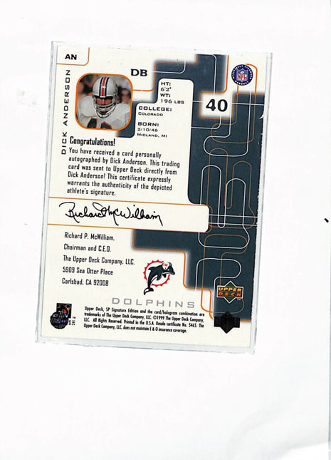 1999 SP Signature Edition - Signatures #AN Dick Anderson Auto