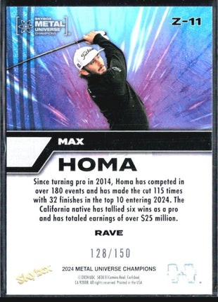 2024 Metal Universe Champions Max Homa Z Force Rave /150 #Z-11