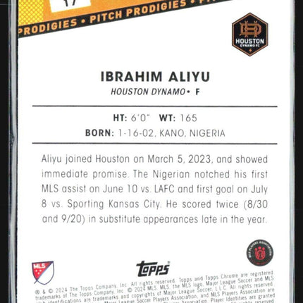 2024 Topps Chrome Mls - Pitch Prodigies #17 Ibrahim Aliyu (RC)