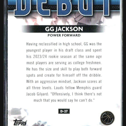 2023-24 Topps Finest GG Jackson Debut Xfractor Rc #D-27