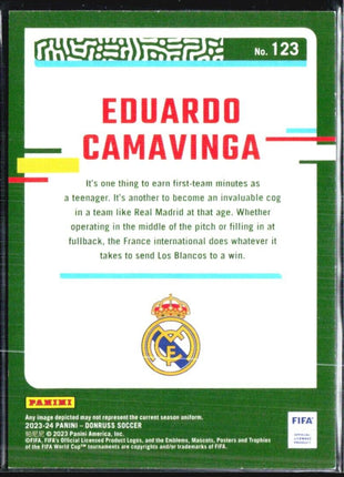 2023-24 Donruss Eduardo Camavinga Purple Speckle #123 /25