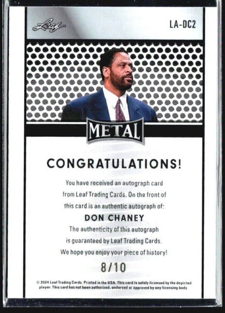 2024 Leaf Metal Don Chaney Blue SHimmer Auto /10 #LA-DC2