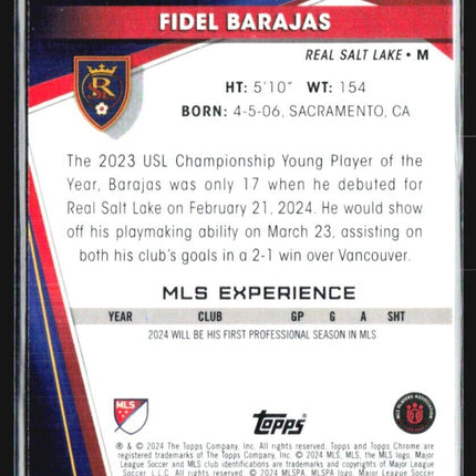 2024 Topps MLS Chrome Sapphire Fidel Barajas Rc #69