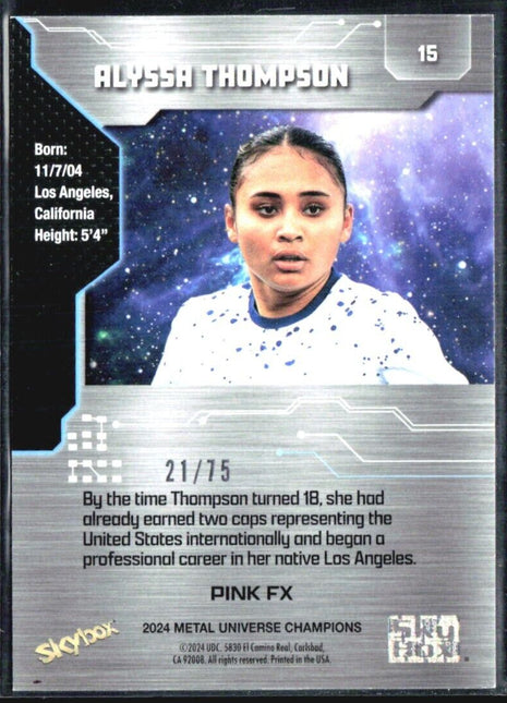 2024 Metal Universe Champions Alyssa Thompson Pink Fx /75 #15