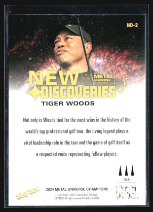 2024 Metal Universe Champions Tiger Woods New Discoveries #ND-2