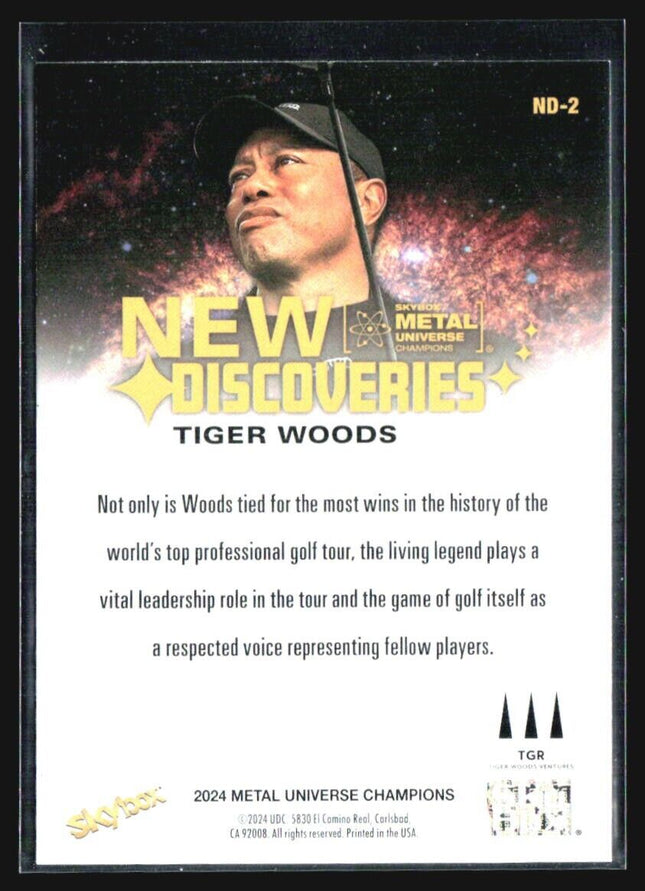 2024 Metal Universe Champions Tiger Woods New Discoveries #ND-2