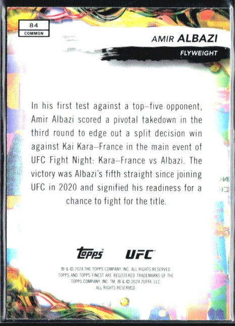 2024 Topps UFC Finest Amir Albazi Common Purple Xfractor /150 #84