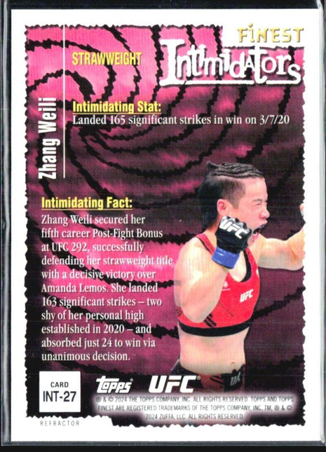 2024 Topps UFC Finest Zhang Weili Intimidators #INT-27