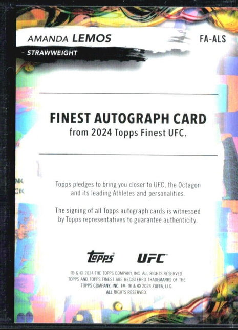 2024 Topps UFC Finest Amanda Lemos Auto #FA-ALS