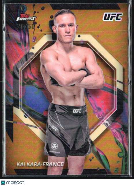 2024 Topps UFC Finest Kai Kara France Common Gold Refractor /50 #50