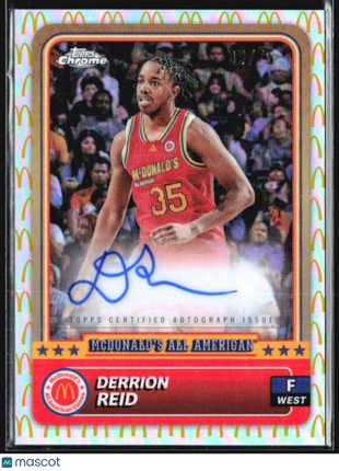 2024 Topps Chrome All American Derrion Reid Mcdonalds Refractor auto /75 #41