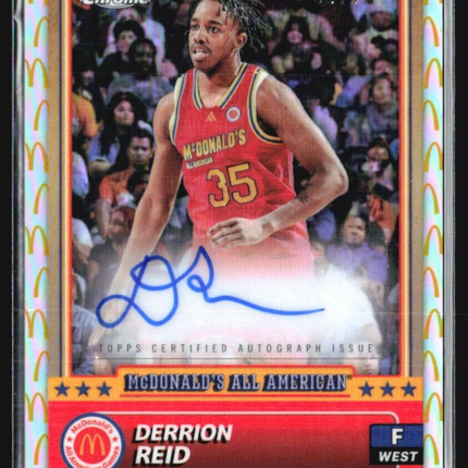 2024 Topps Chrome All American Derrion Reid Mcdonalds Refractor auto /75 #41