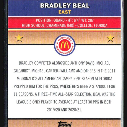 2024 Topps Chrome All American Bradley Beal Red Wave /125 #97