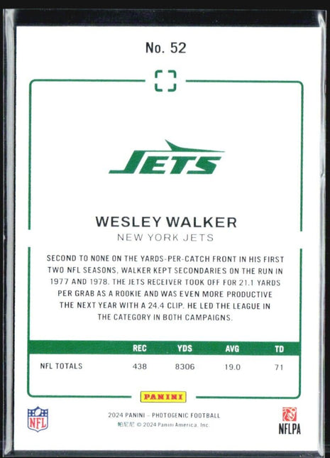 2024 Panini Photogenic Wesley Walker #52