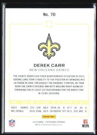 2024 Panini Photogenic Derek Carr #70