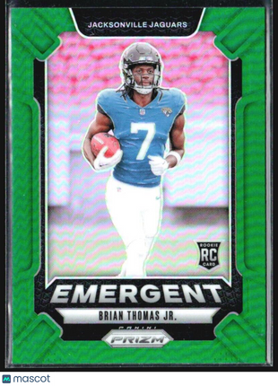 2024 Panini Prizm - Emergent Green Prizm #12 Brian Thomas Jr. (RC)