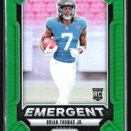 2024 Panini Prizm - Emergent Green Prizm #12 Brian Thomas Jr. (RC)