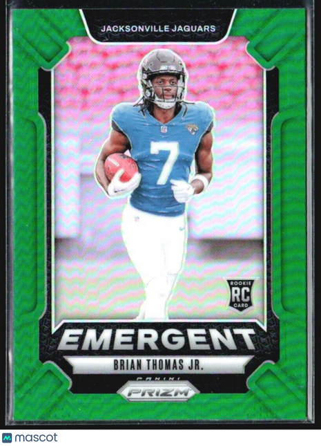 2024 Panini Prizm - Emergent Green Prizm #12 Brian Thomas Jr. (RC)