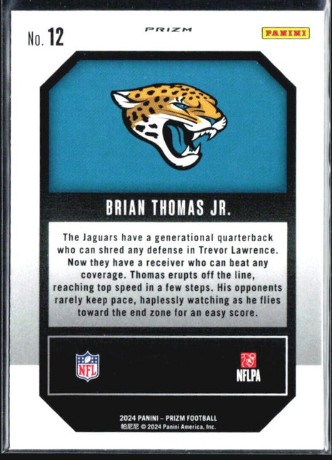 2024 Panini Prizm - Emergent Green Prizm #12 Brian Thomas Jr. (RC)
