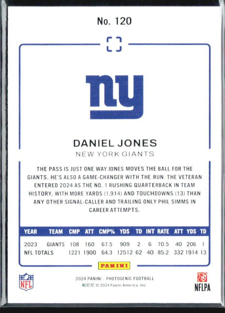 2024 Panini Photogenic Daniel Jones #120