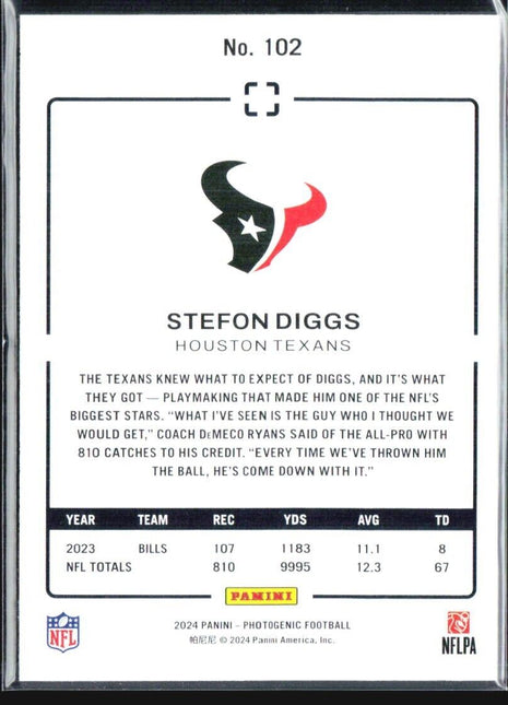 2024 Panini Photogenic Stefon Diggs #102