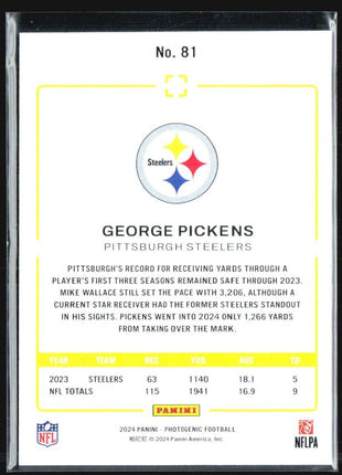 2024 Panini Photogenic george Pickens #81