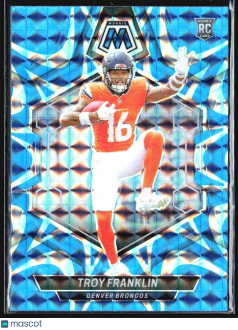 2024 Panini Mosaic - Rookies Mosaic Prizm #378 Troy Franklin (RC) Blue Reactive