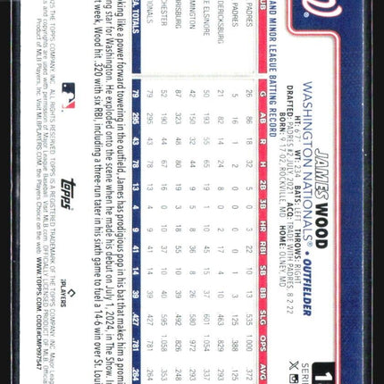 2025 Topps Series 1 James Wood Rc #181