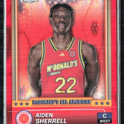 2024 Topps Chrome All American Aiden Sherrell Red Wave /125 #92