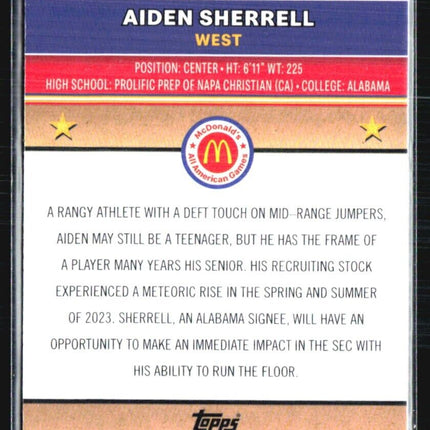 2024 Topps Chrome All American Aiden Sherrell Red Wave /125 #92